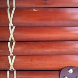 Suitcase in wicker and vintage bamboo