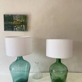 Lampe bonbonne, câble 2M tissu tressé, abat-jour