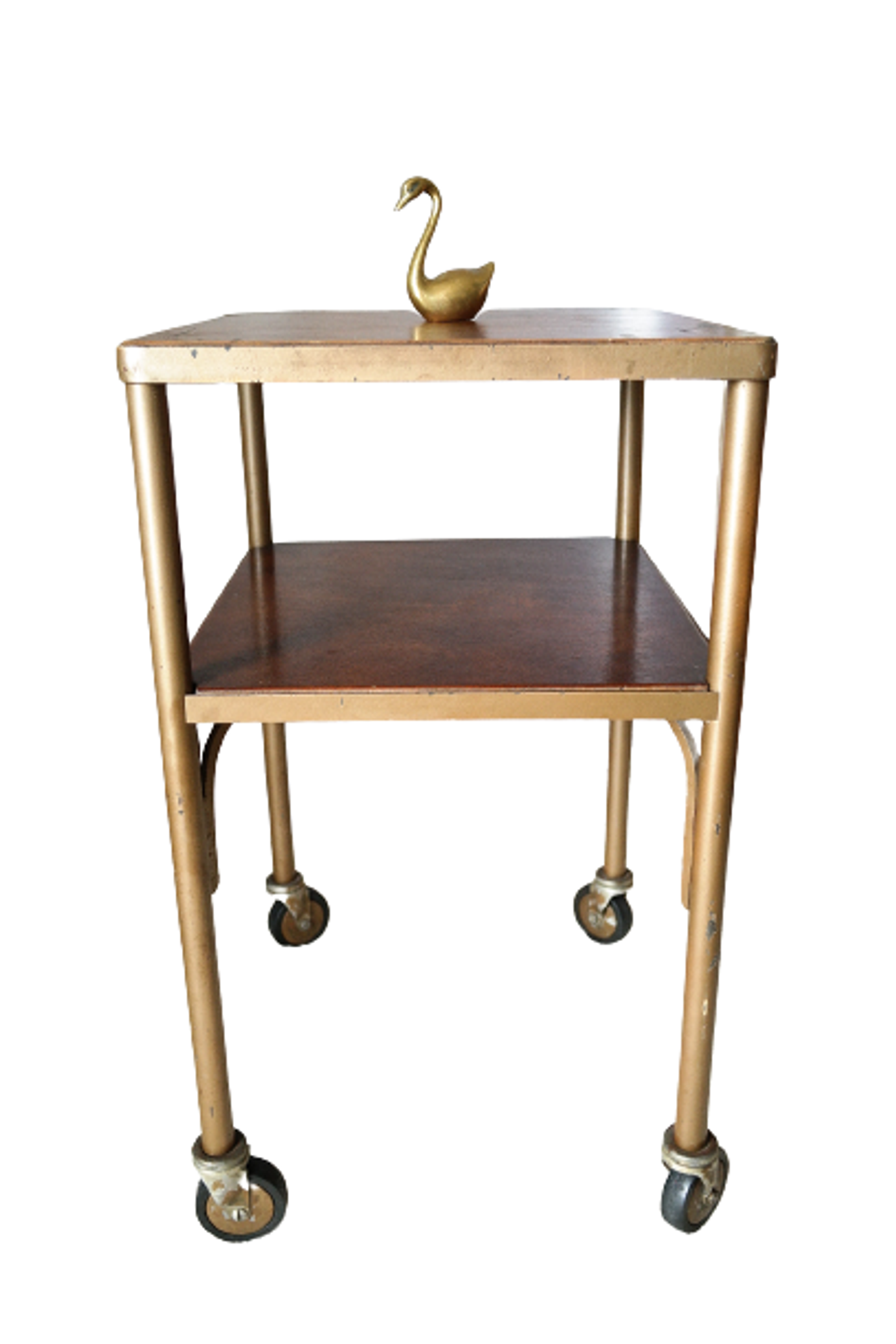 Table d'appoint roulante vintage 50 bois et métal