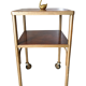 Vintage 50s wooden and metal rolling side table