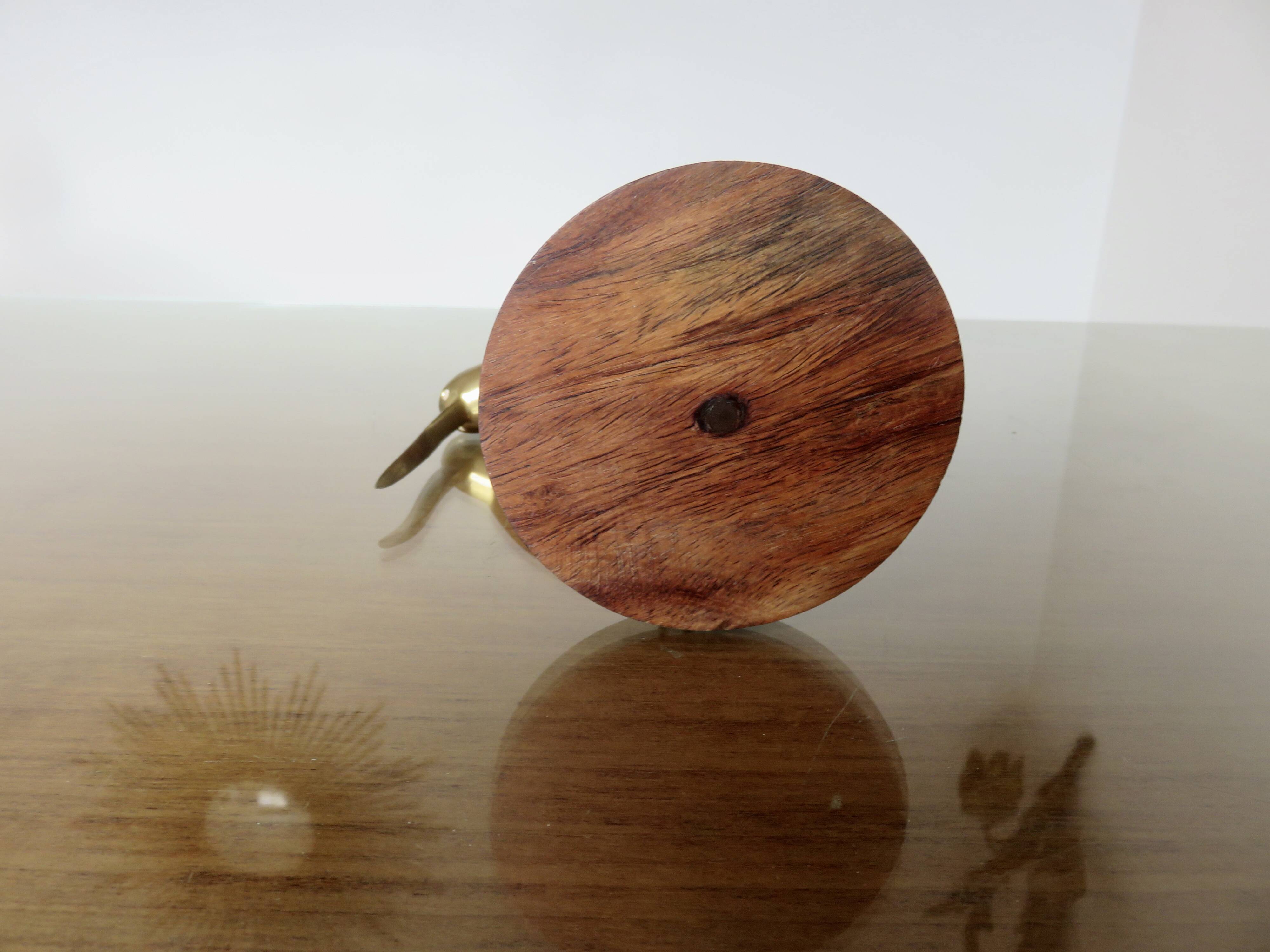 Scandinavian heron in teak and brass 1970