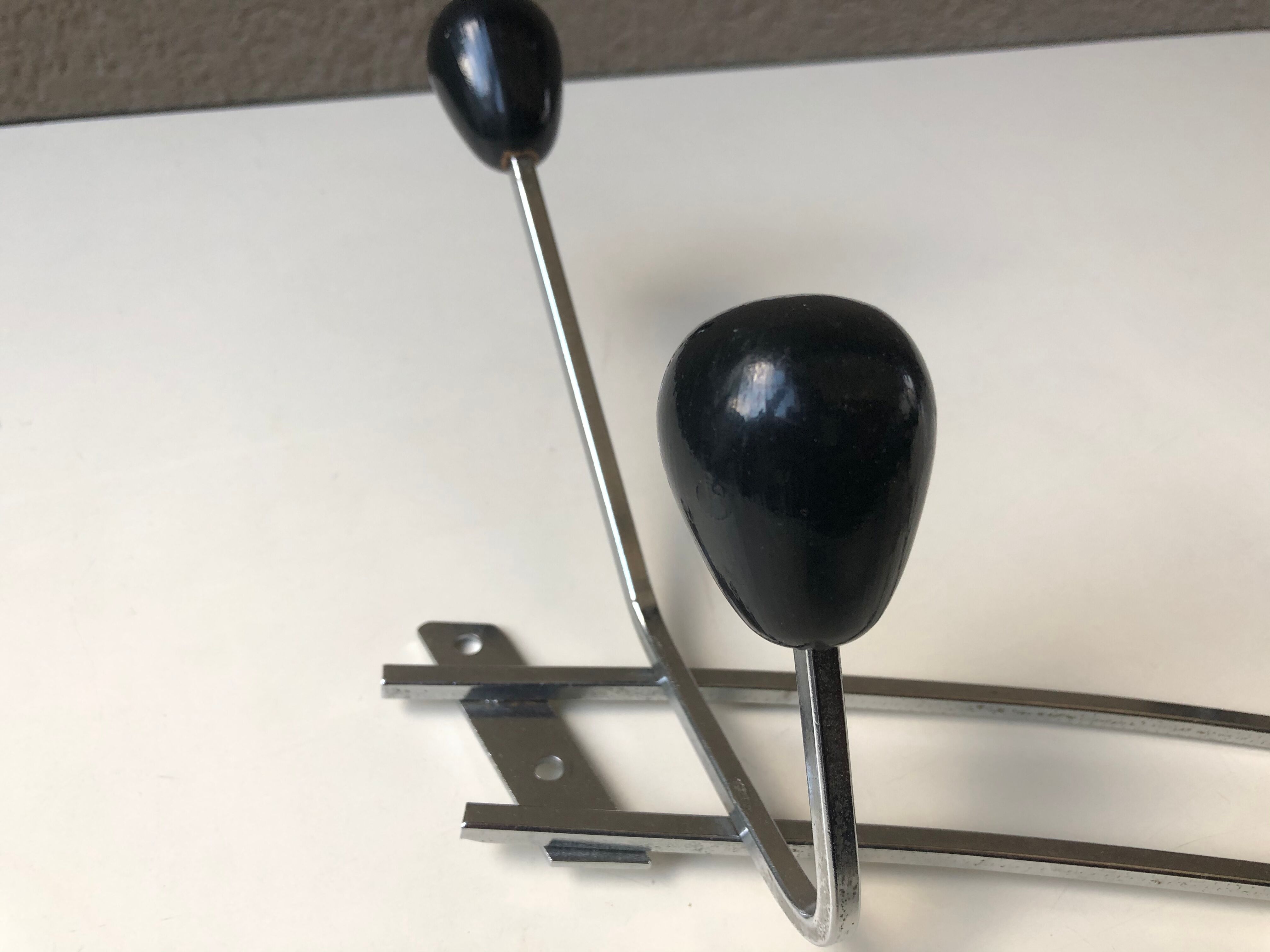 Patères vintage wall coat sores 60 modernist chrome den wood - blackened wood