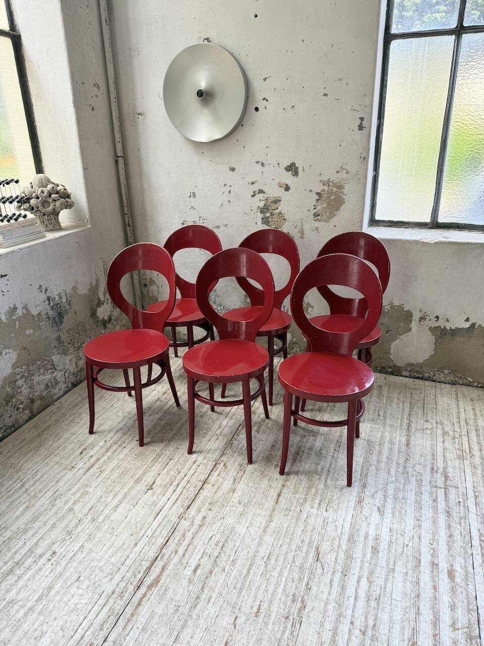 Set of 6 Baumann bistro chairs, Mouette model