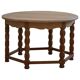 Danish modern and brutalist round coffee table in solid oak, 1960s.