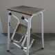 Stool step stool with 3 steps in wood and metal, 1960s