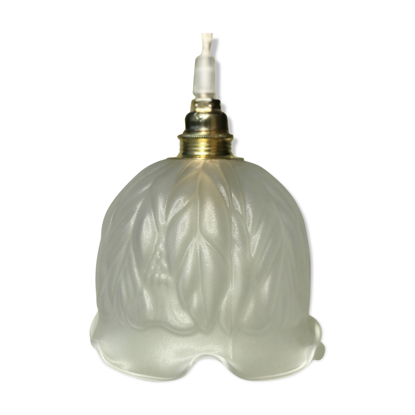 Vintage walkman lamp globe art deco satin molded glass