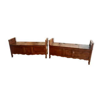 Pair of bench-chest or step benches early nineteenth