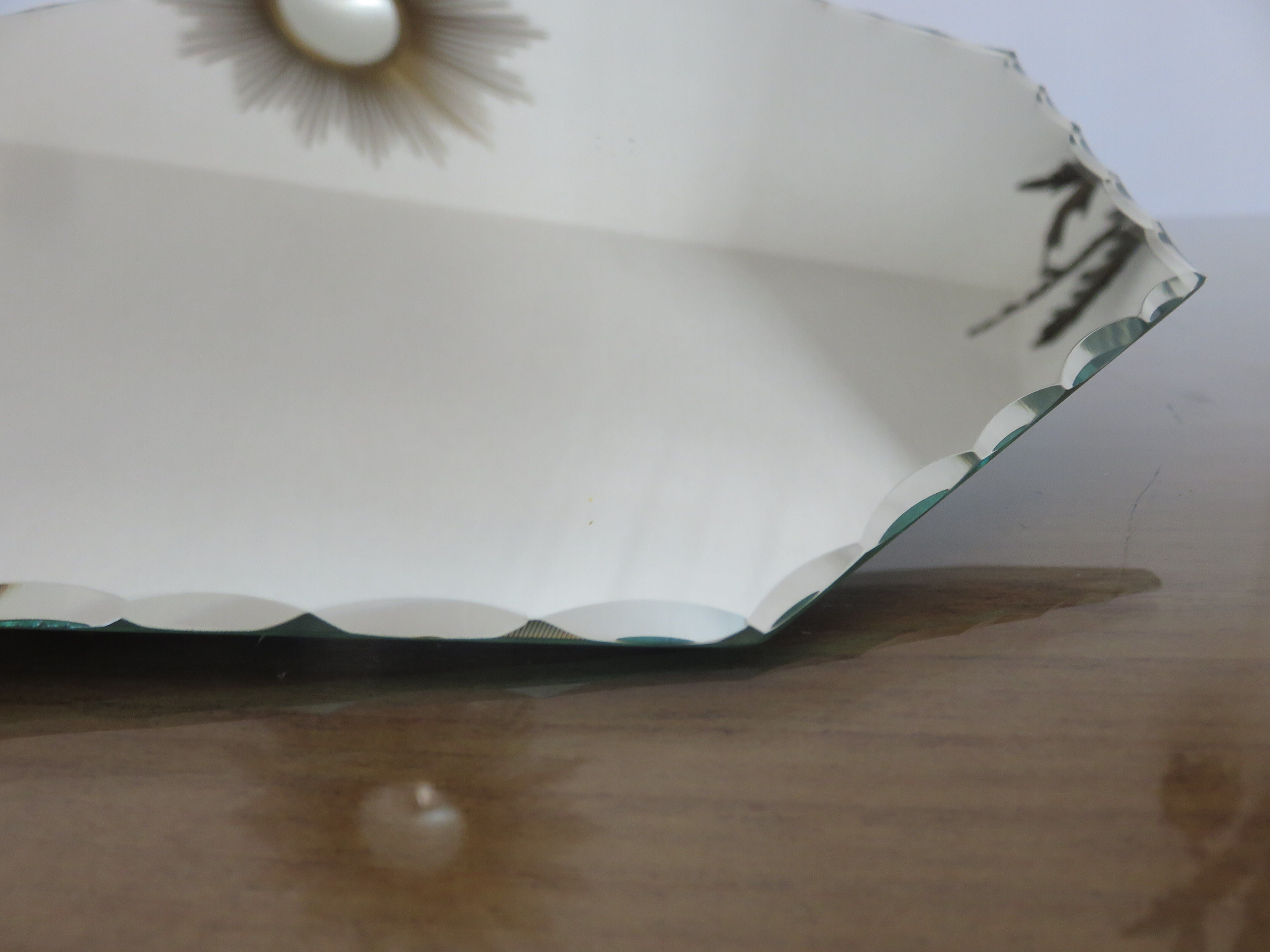 Old octagonal mirror beveled art deco to pose 1940 1950