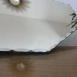 Old octagonal mirror beveled art deco to pose 1940 1950