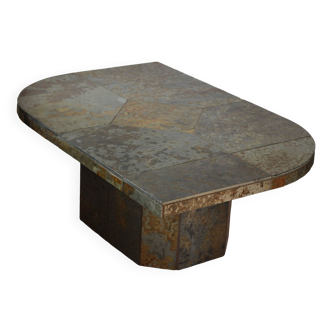 Brutalist eye base table in slate Paul Kingma