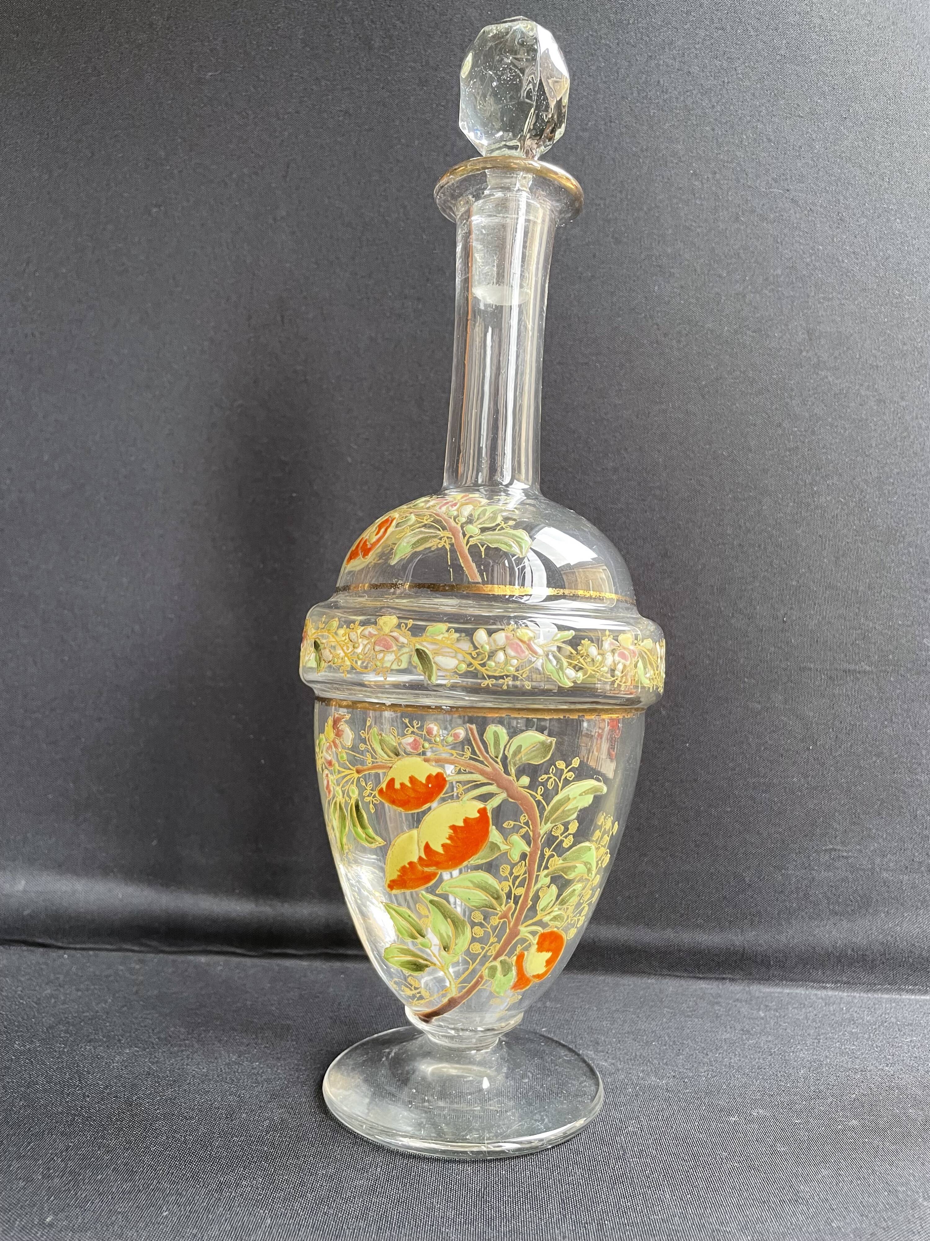Enamelled decanter François Théodore Legras