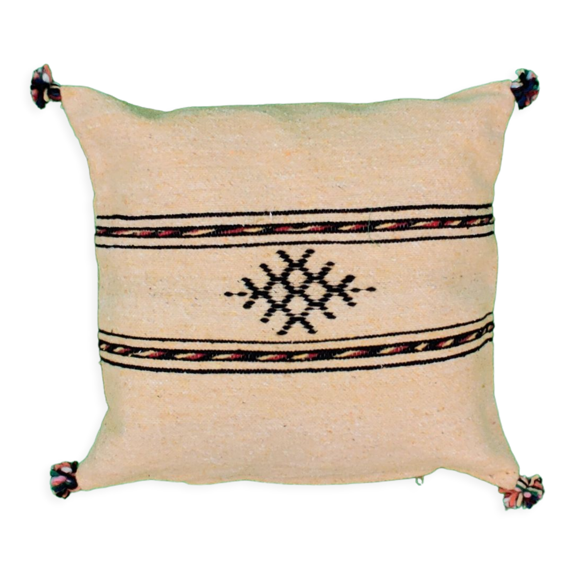 Moroccan pale yellow Berber cushion