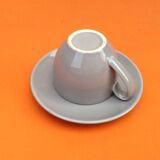 2 coffee / tea / chocolate cups / saucers glazed ceramic