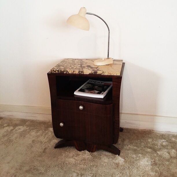 Bedside table in macassar ebony