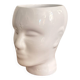 White Ceramic Vase Pot Male Head Minimalist Face Vintage Design