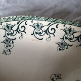 33 pc antique green white transferware dinner service c1900 U&C Sarreguemines France, 10 places