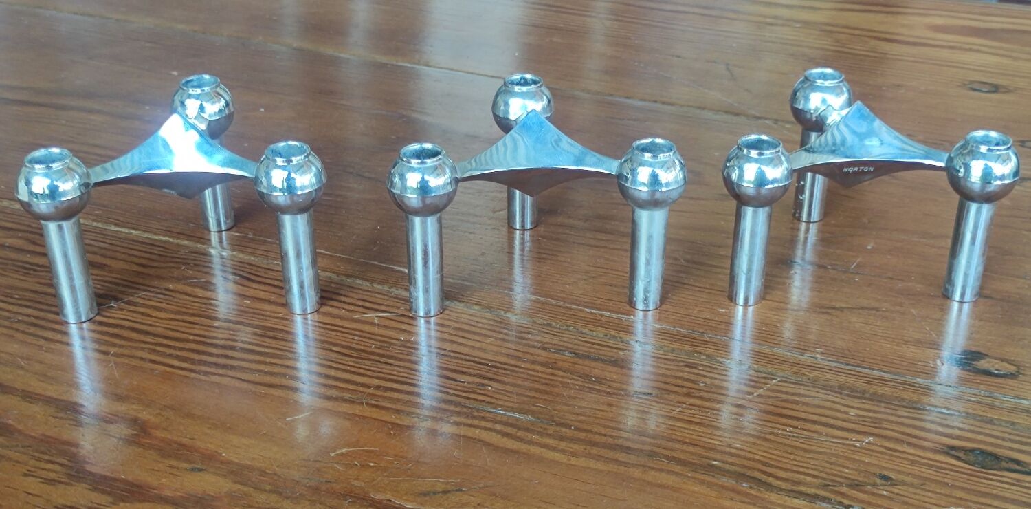 3 Nagel Design Candleholders / box and original candles