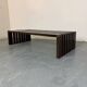 Mid Century Modernist wood and metal Slatted Bench Coffee Table