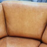Corner sofa Roche Bobois camel leather 1980.