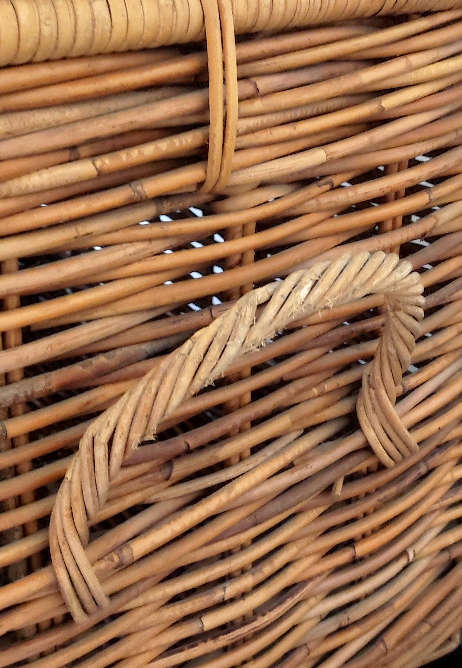 Wicker, rattan & leather travel trunk