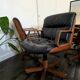 Kiruna executive chair by Luigi Vaghi (1975) – Black leather and tec