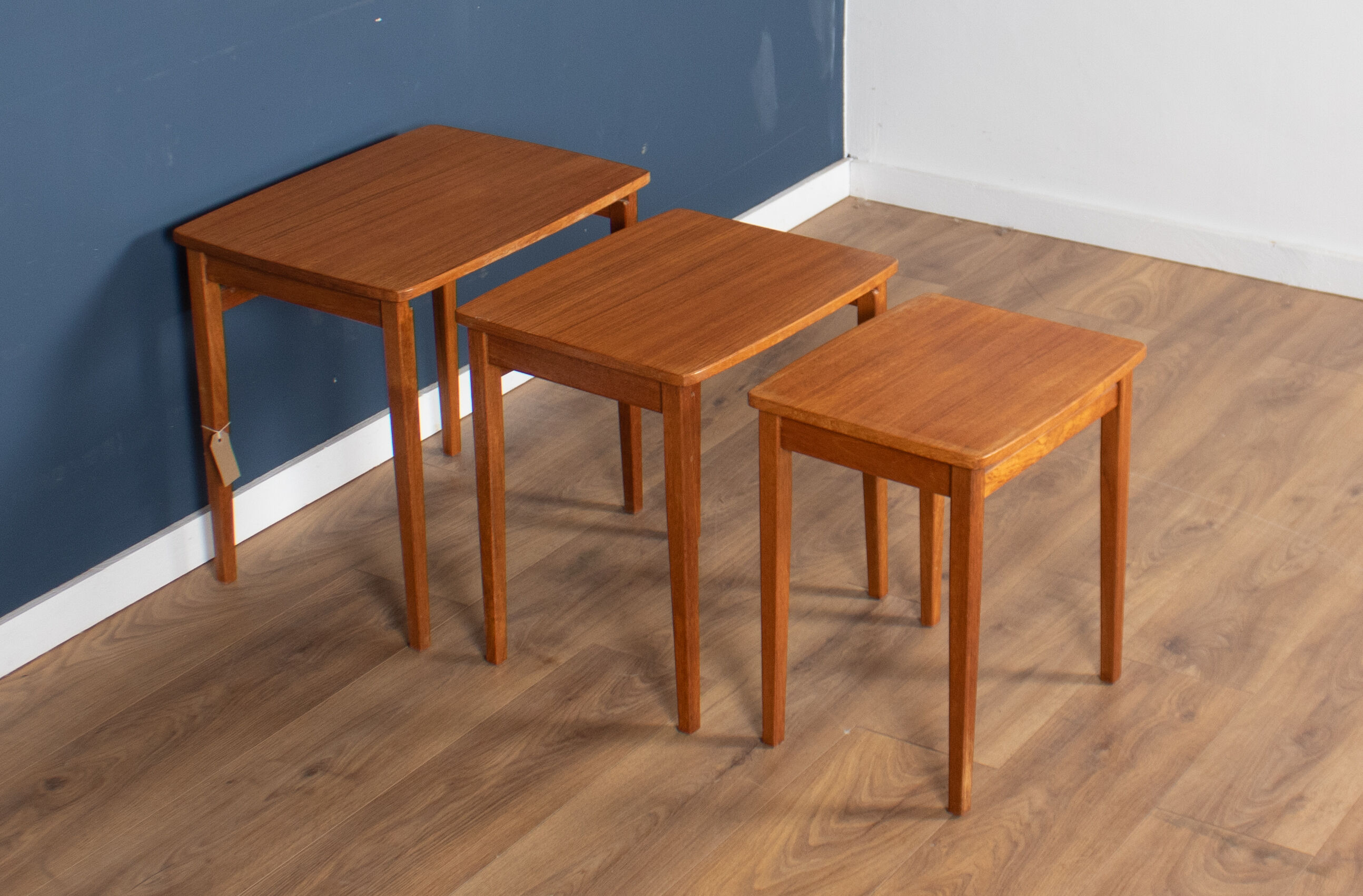 Retro teak 1960s mid century nest of 3 side coffee tables