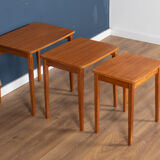 Retro teak 1960s mid century nest of 3 side coffee tables