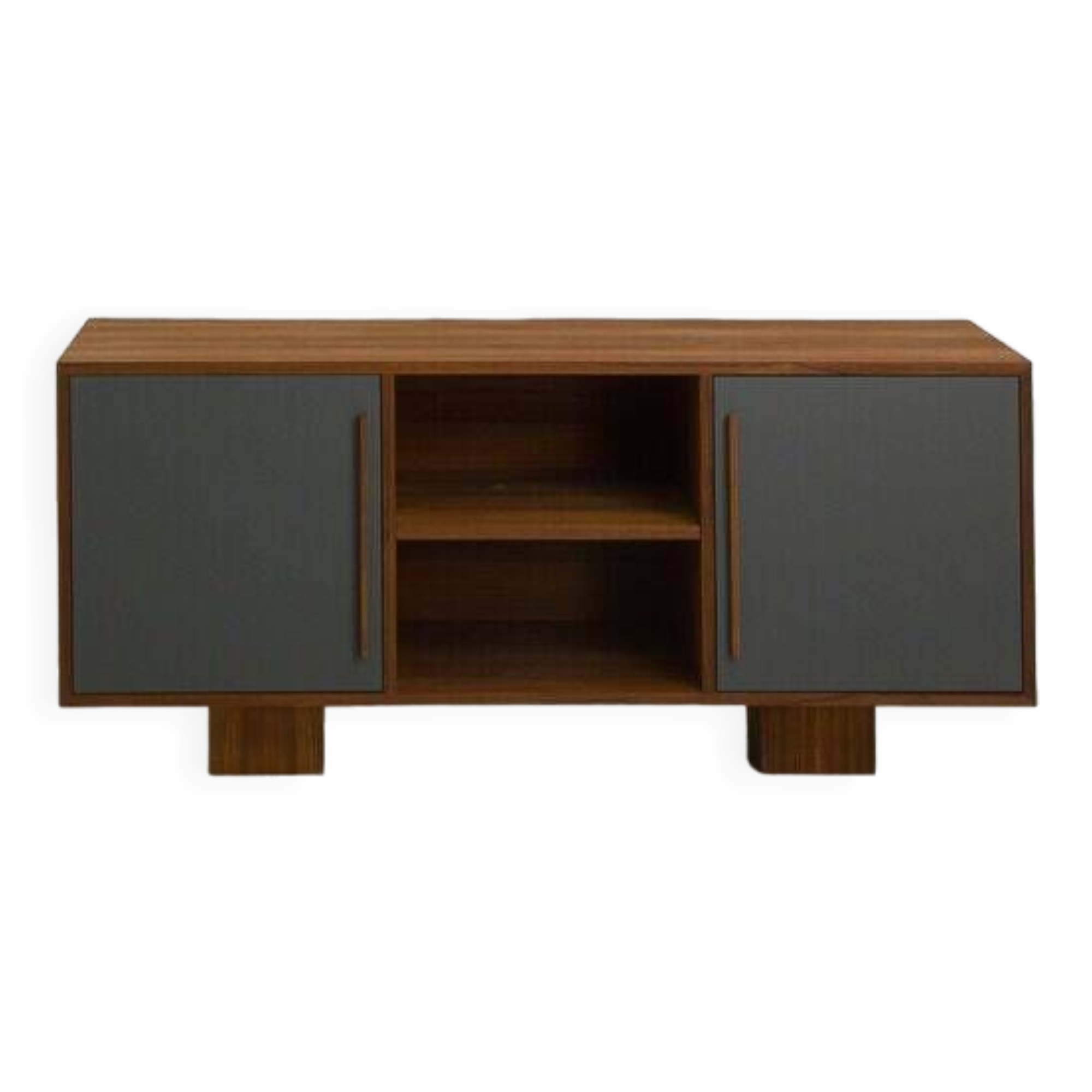 Teak TV cabinet with 2 doors and a niche with shelf