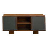 Teak TV cabinet with 2 doors and a niche with shelf