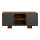 Teak TV cabinet with 2 doors and a niche with shelf