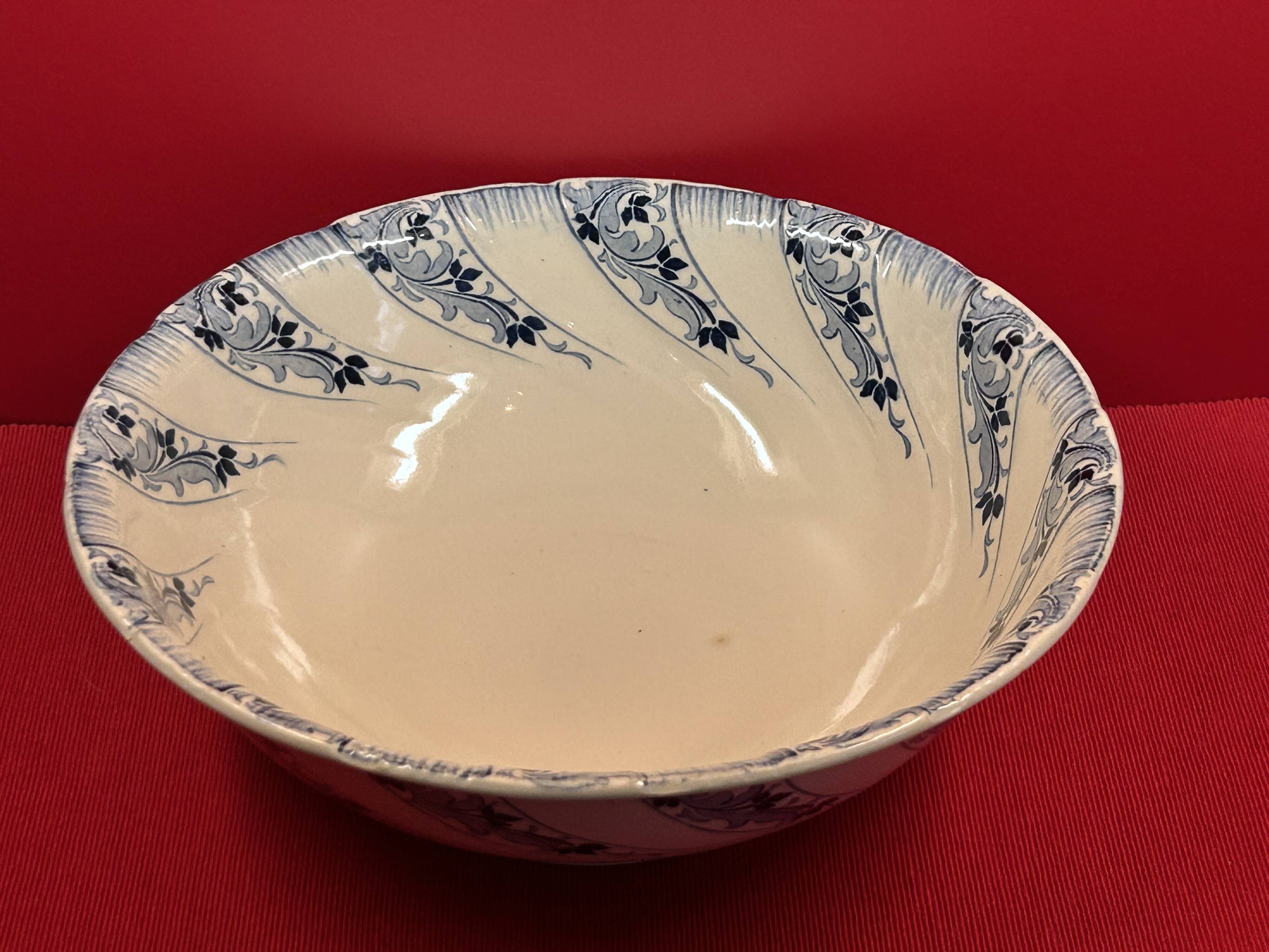 Large Lunéville Earthenware Salad Bowl