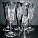 Set of 5 tarn champagne flutes in cut crystal from saint-louis h18.7cm