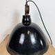 East German Black Enamel Factory Light by Lbd Veb Leuchtenbau Dresden, 1950