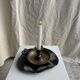 Antique blackened gold hand candlestick H8 D13.5