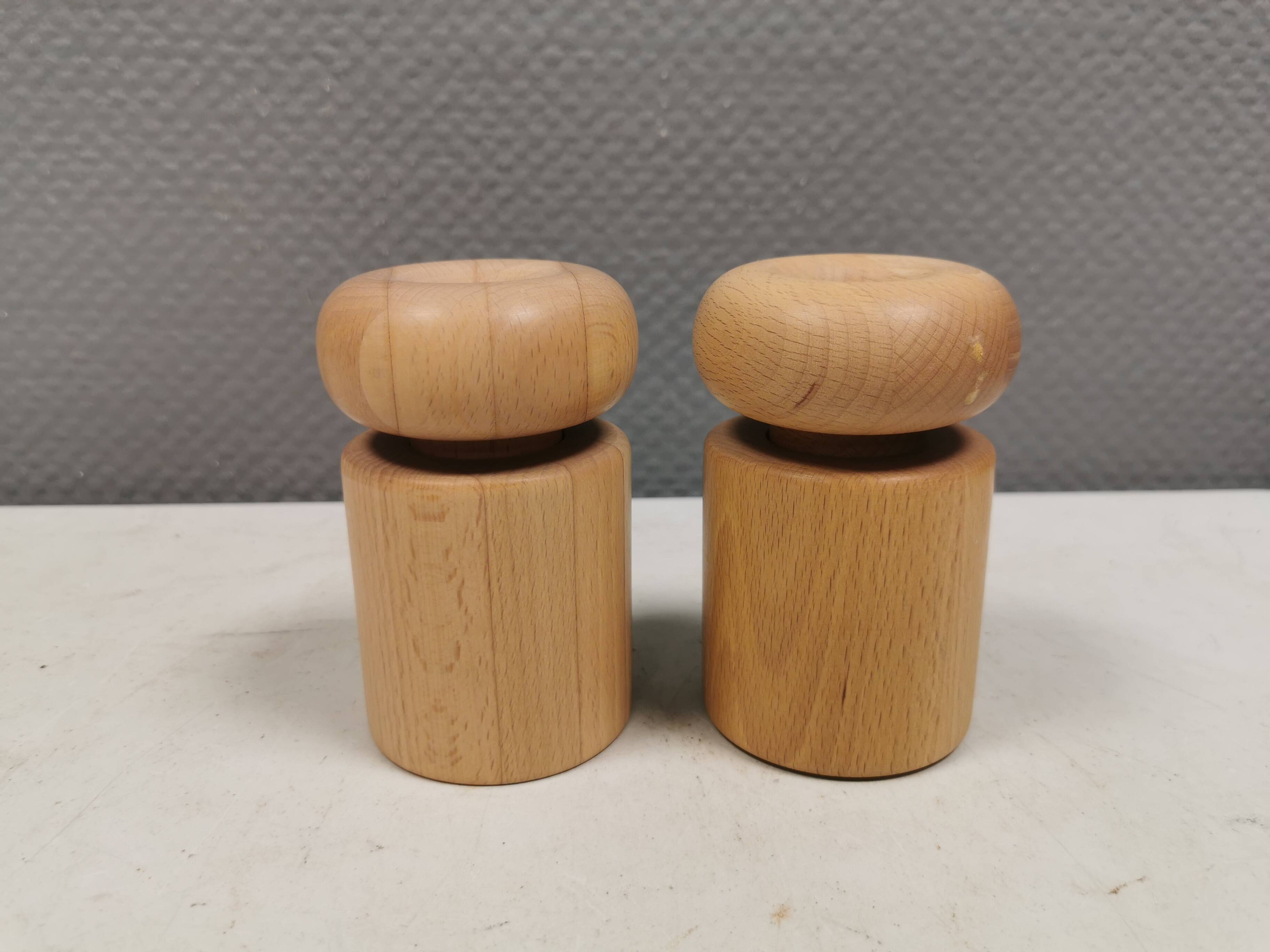 Salt and pepper grinders/mills designed by Nissen Denmark in the 1970-80s