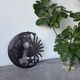 Brutalist metal wall sculpture "sun-moon"