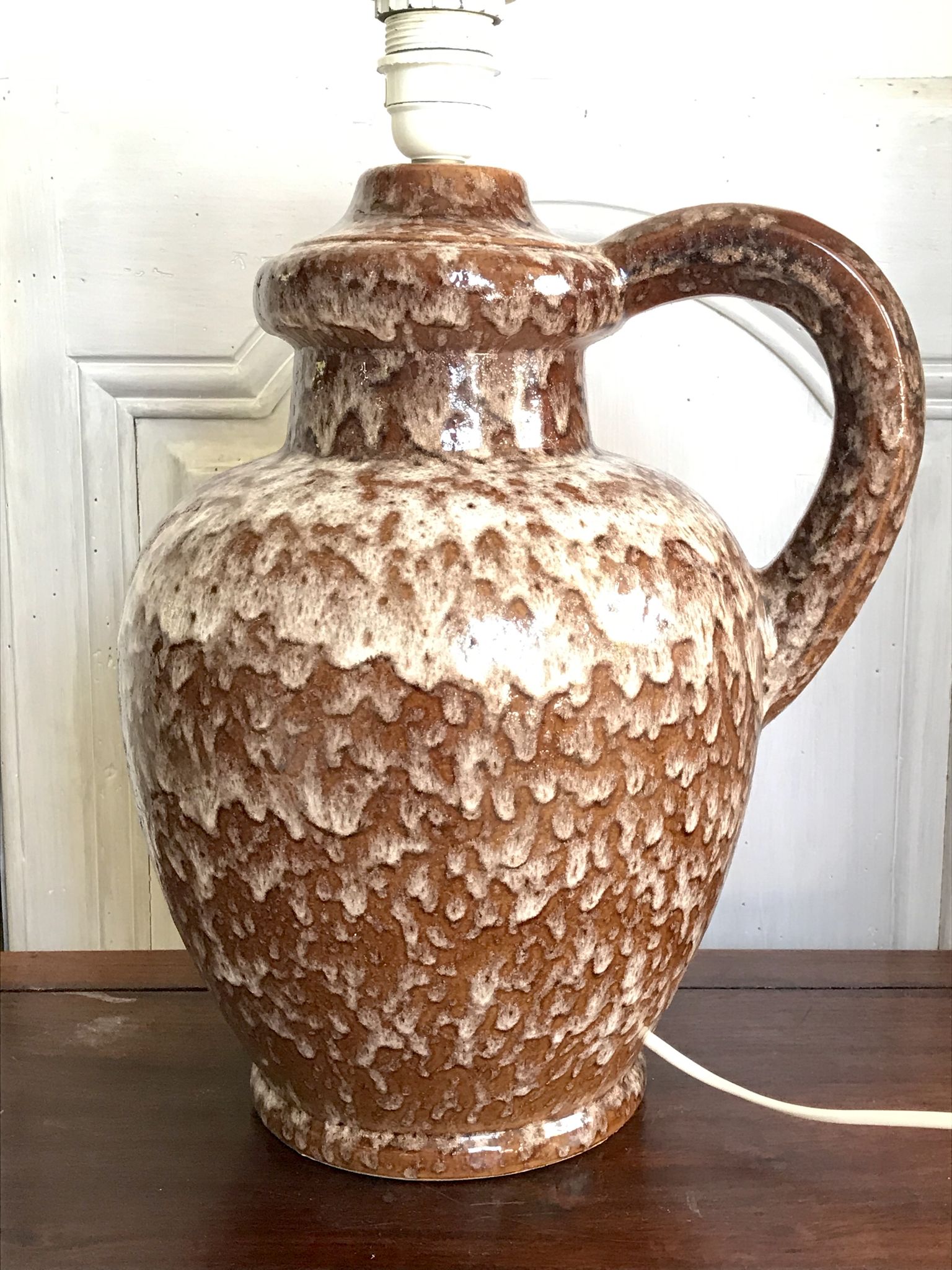 Vintage enamelled ceramic lamp
