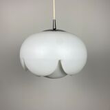 Large frosted glass pendant light by Peill and Putzler Seerose / Artichoke XL 1970