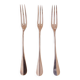 Silver-plated metal dessert forks, Cailar Bayard hallmark, set of three