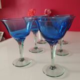 Glasses with blue foot