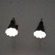 Pair of 1950s/60s Black Scandinavian Wall Lamps