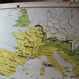 Carte scolaire ancienne n°5 « L'Italie Ancienne » n°6 "Le Monde Romain"