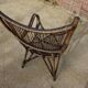 Chaise longue vintage en bambou et rotin avec coussins en cuir, années 1960