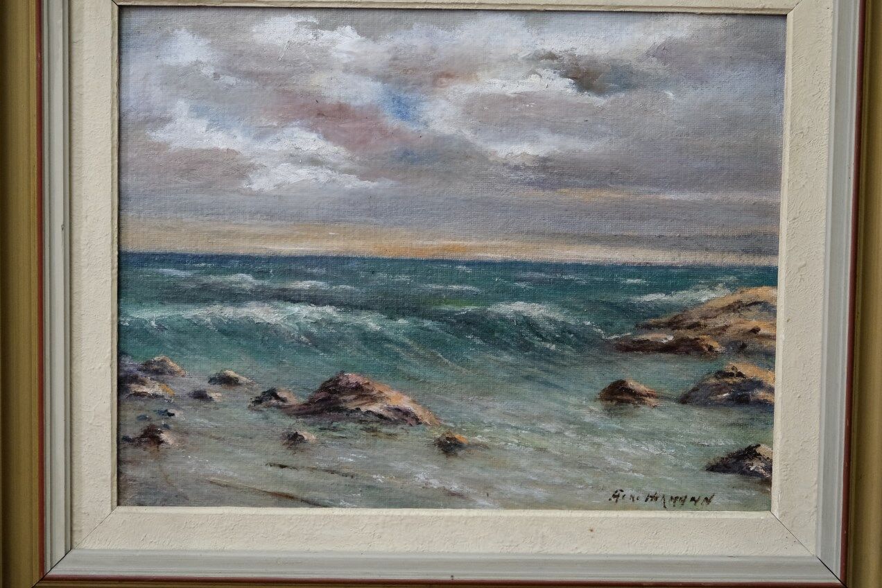 Scandinavian modern painting, 1960s, Oil on panel