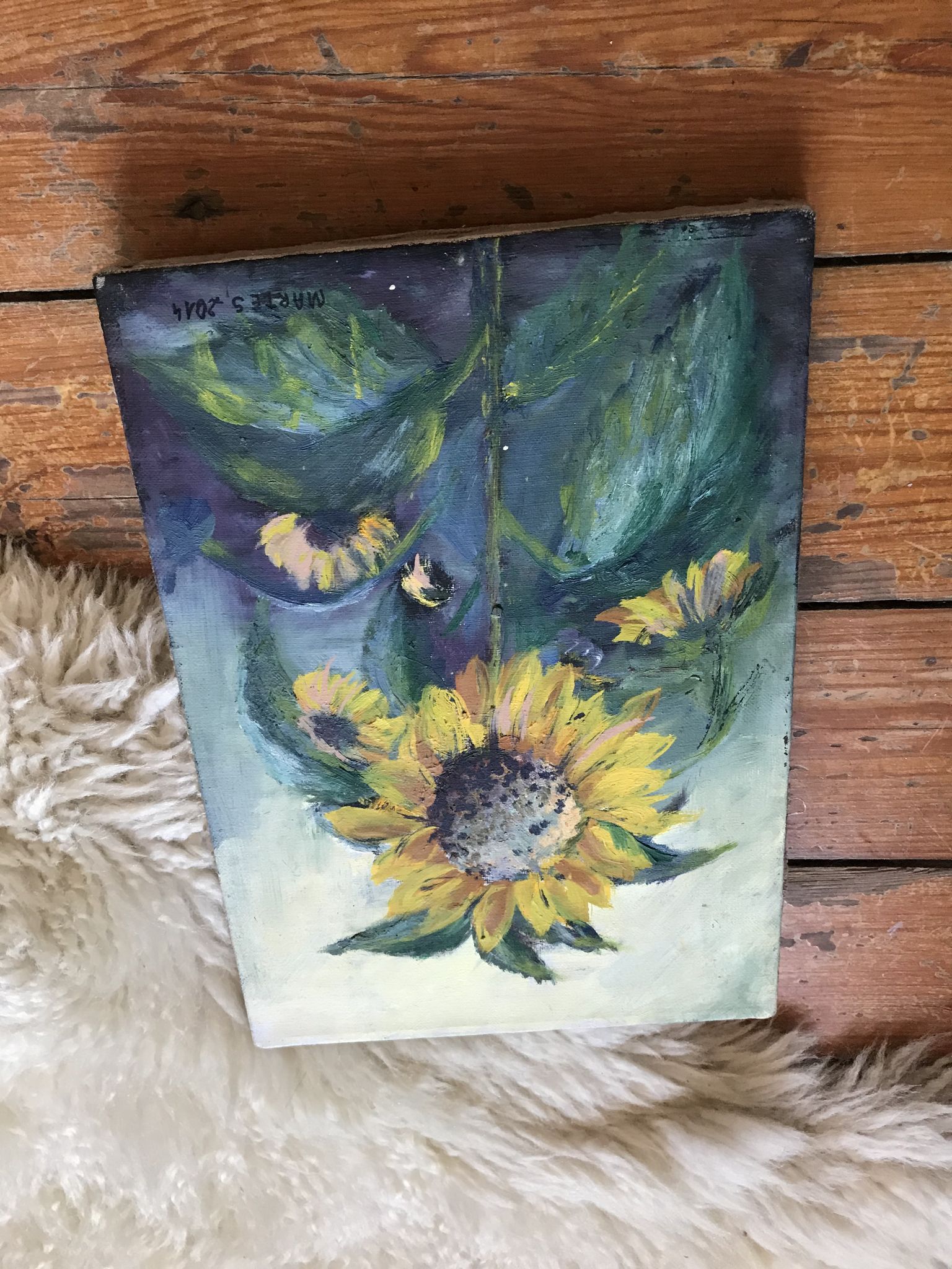 Peinture tournesol nature morte