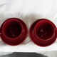 Pair of burgundy red cups with concentric streaks - Saint-Clément - 50s