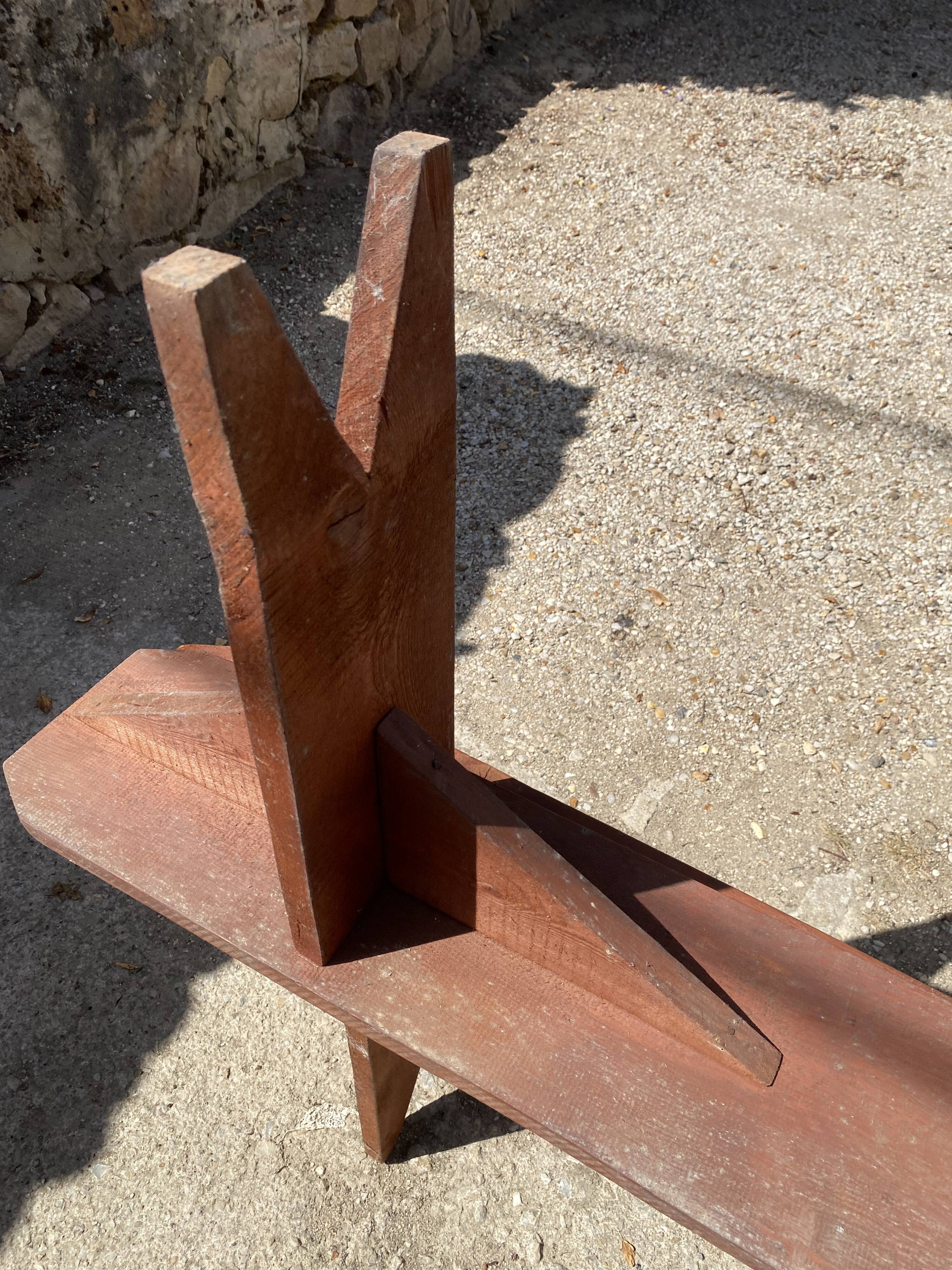 Pair of solid wood farmhouse benches 250cm for rustic farmhouse table 1950