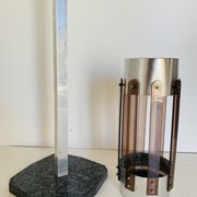 1970s vintage chrome coat and umbrella racks, set of two