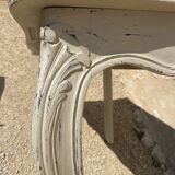 Louis XV style console table with beige patina and wax