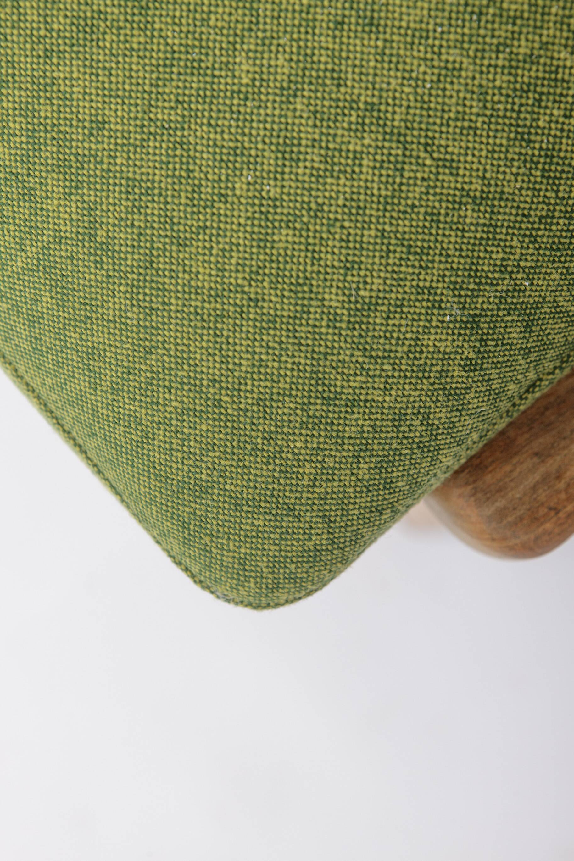 Fauteuil vintage années 1950 Allemagne, chaise en bois de hêtre, restaurée et rembourrée.